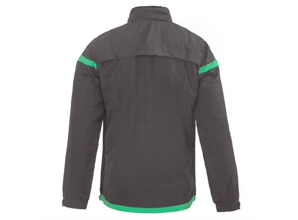 Macron Full Zip Windbreaker BLK/GRN 3XS Praktisk vindjakke 